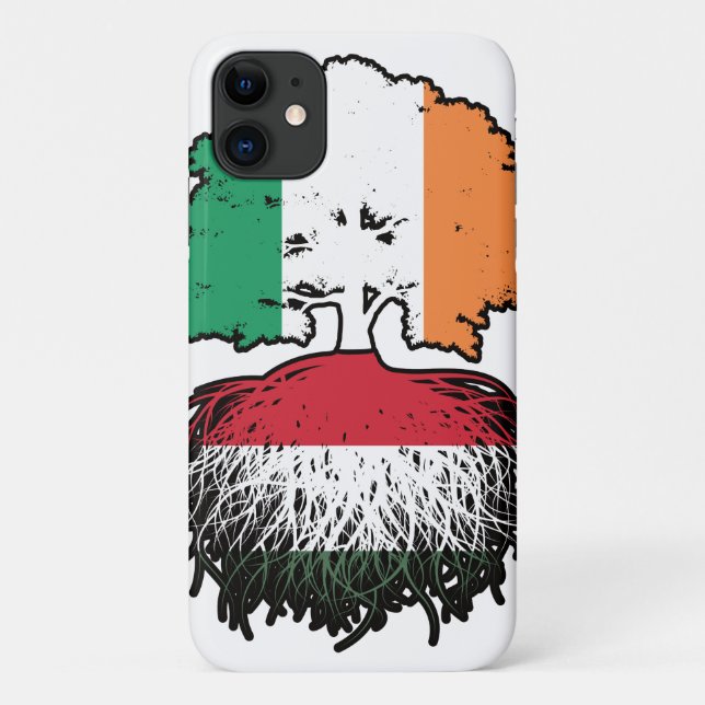 Hungary Hungarian Irish Ireland Tree Roots Flag Case-Mate iPhone Case (Back)