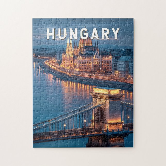 Hungary Illustration Travel Art Vintage Jigsaw Puzzle (Vertical)