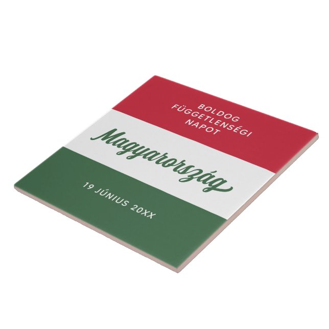 Hungary Independence Day National Flag Tile (Side)