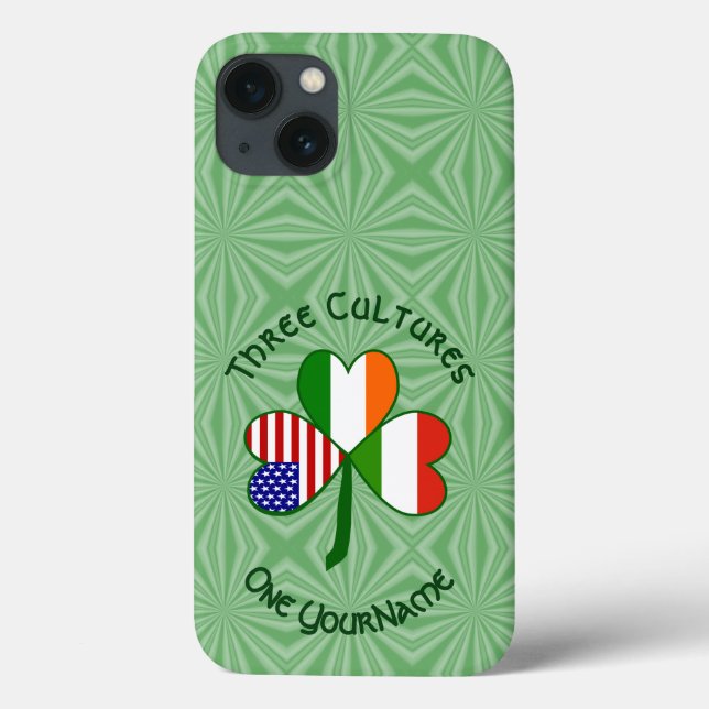 Hungary Ireland USA Shamrock Flag Personalized  Case-Mate iPhone Case (Back)