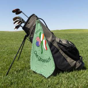 Hungary Ireland USA Shamrock Flag Personalized Golf Towel