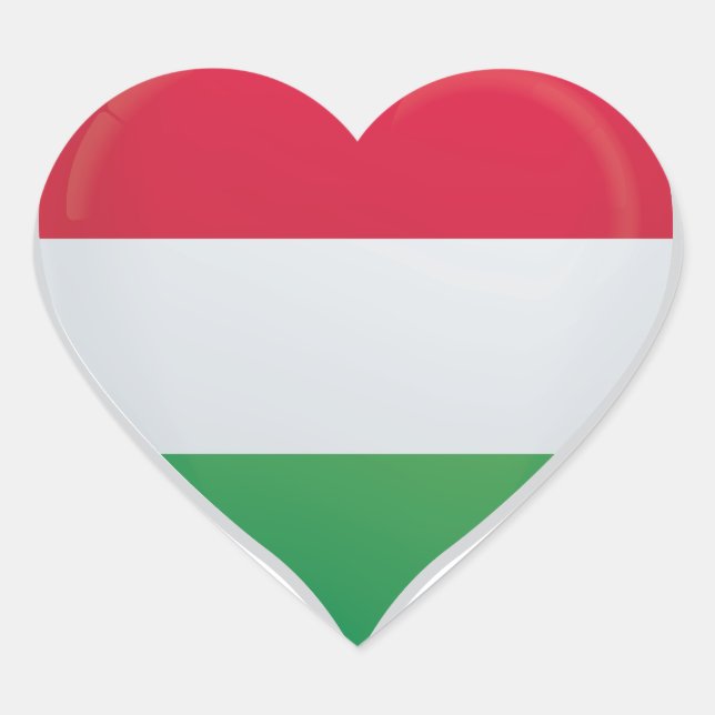 Hungary love flag pride heart sticker (Front)