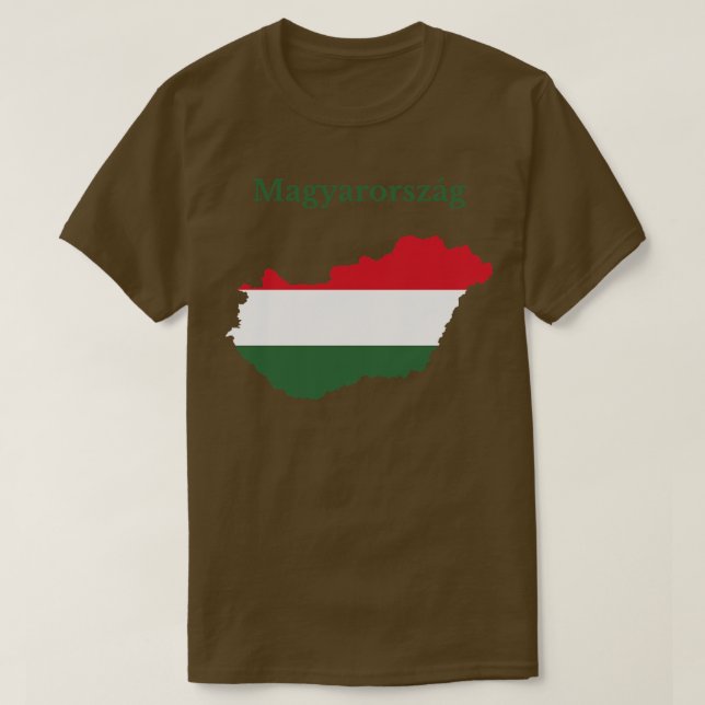 Hungary Map Flag Design T-Shirt (Design Front)