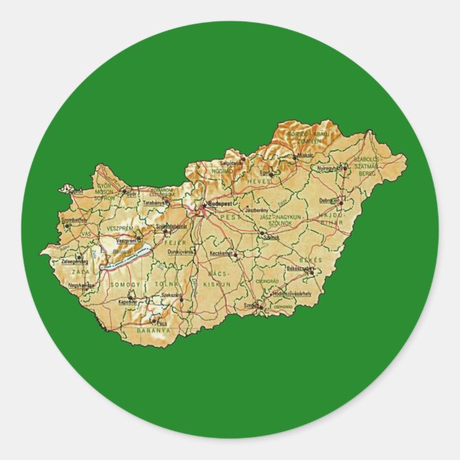 Hungary Map Sticker (Front)