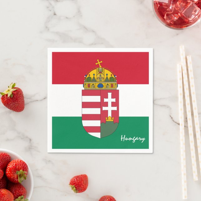 Hungary Napkins, Hungarian flag party /sports fan Napkin (Insitu)
