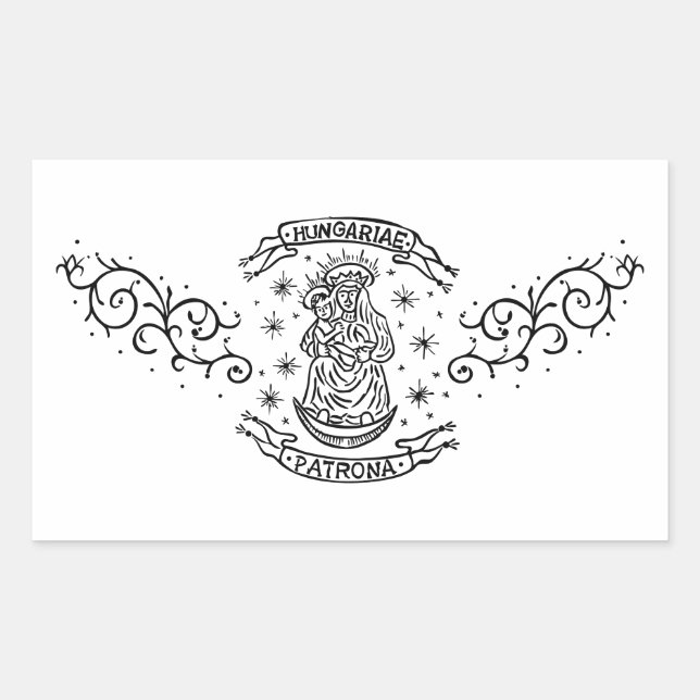 hungary religious motif medieval virgin mary jesus sticker (Front)