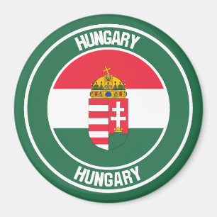 Hungary Round Emblem Magnet