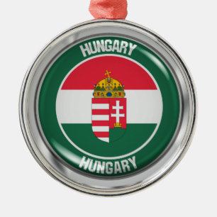 Hungary Round Emblem Metal Ornament
