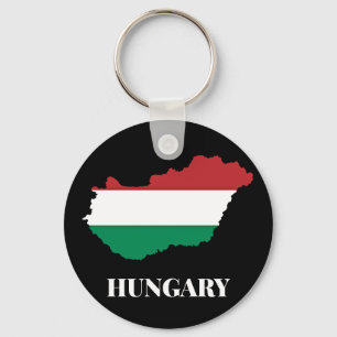 Hungary, silhouette and flag, keychain