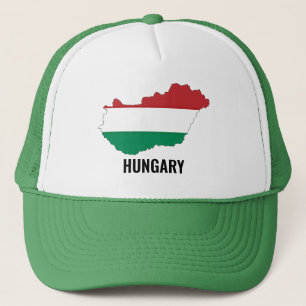 Hungary, silhouette, flag colours, trucker hat