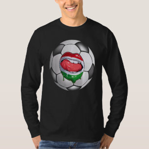Hungary Soccer Fan Hungarian Flag Mouth T-Shirt