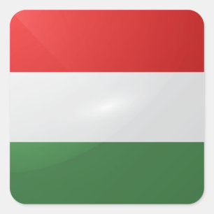 Hungary square glossy flag sticker
