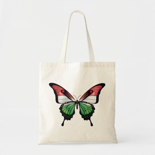 Hungary Swallowtail Butterfly Flag Sticker Tote Bag (Front)