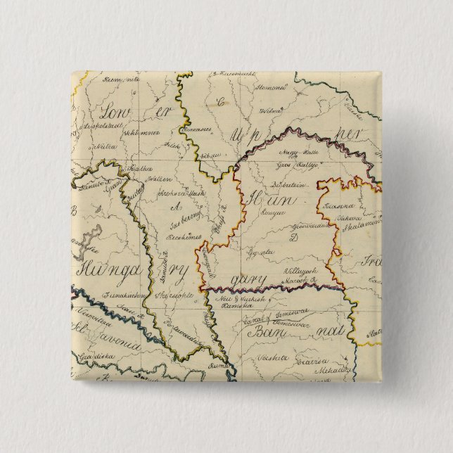 Hungary, Transylvania 2 Inch Square Button (Front)