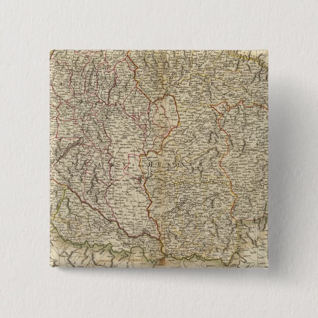 Hungary, Transylvania, Croatia 2 Inch Square Button (Front)