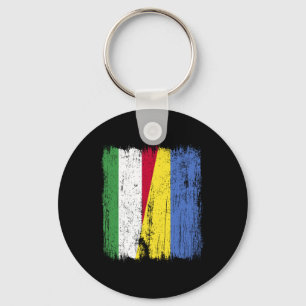 Hungary Ukraine Half Flag Hungarian Ukrainian Heri Keychain