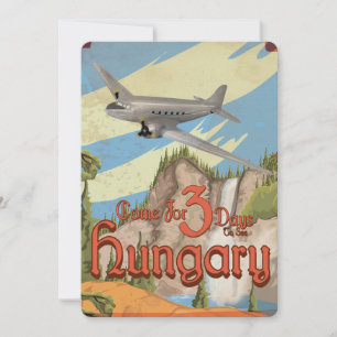 Hungary Vintage Travel Poster Invitation