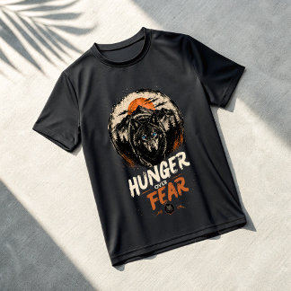 Hunger Over Fear Wolf T-Shirt | Savage Alpha Gym 