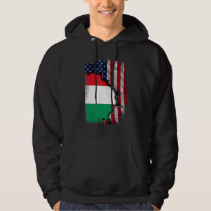Hunggarian ROOTS Half American Flag Patrioitc Hu Hoodie