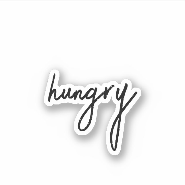 Hungry, Aesthetic Teen  scrapbook Sticker (Front)