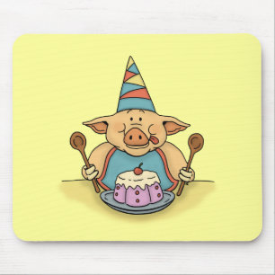 hungry birthday pig funny mousepad