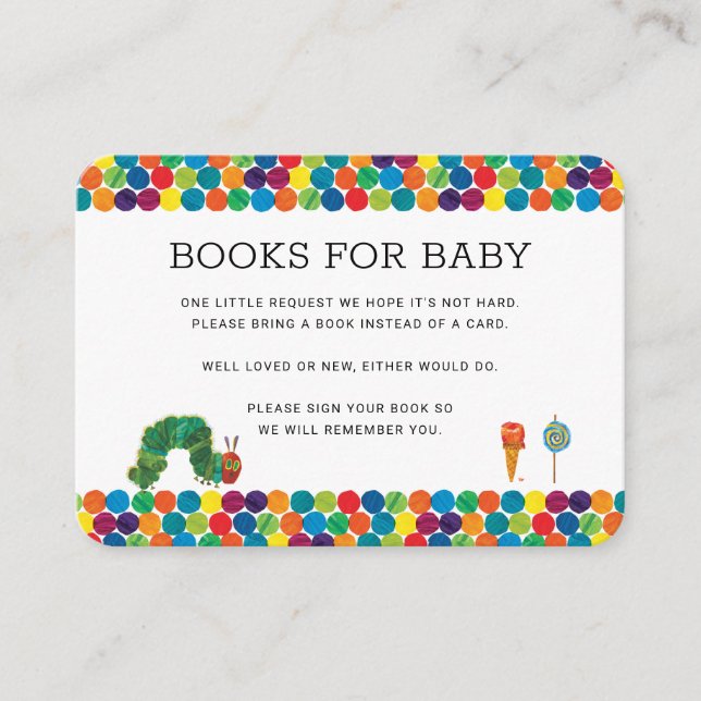 Hungry Caterpillar Books for Baby Shower Insert (Front)