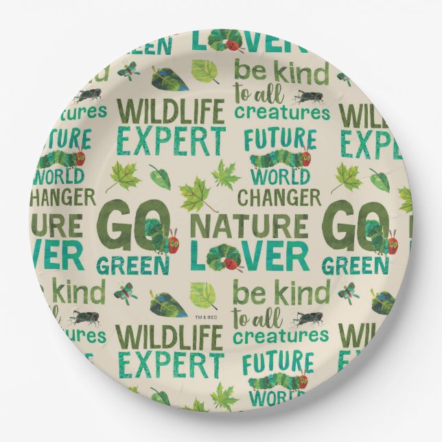 Hungry Caterpillar | Future World Changer Pattern Paper Plate (Front)