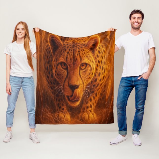 Hungry Cheetah Fleece Blanket (In Situ)