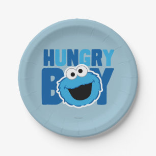 Hungry Cookie Monster Paper Plate