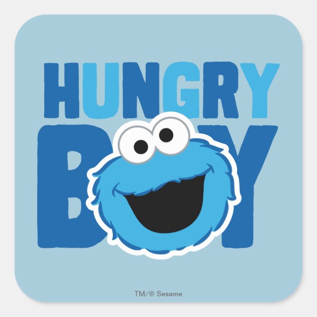 Hungry Cookie Monster Square Sticker (Front)