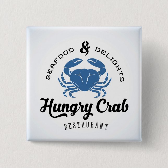 Hungry Crab Restaurant Poster 2 Inch Square Button (Front)