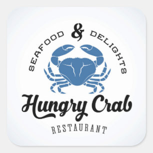Hungry Crab Restaurant Poster Square Sticker