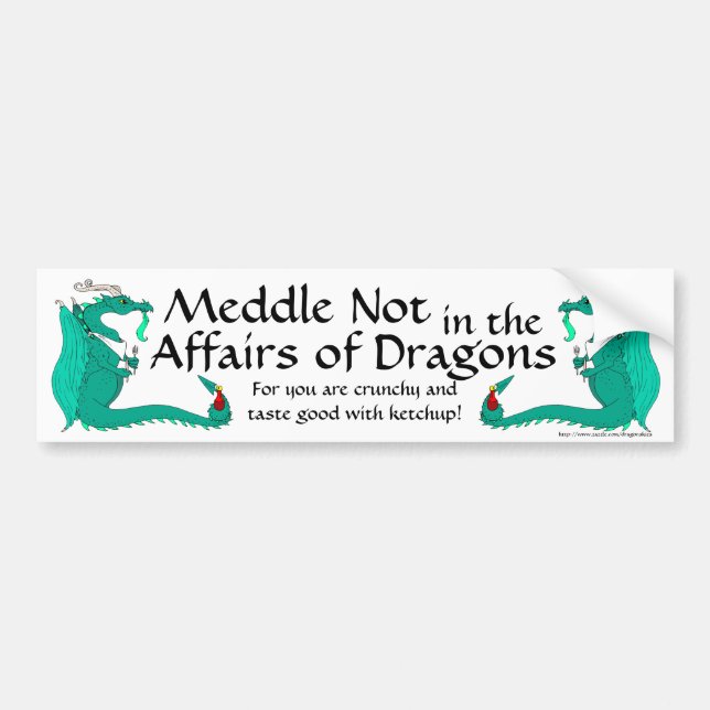 Hungry Dragon Bumper Sticker (Front)