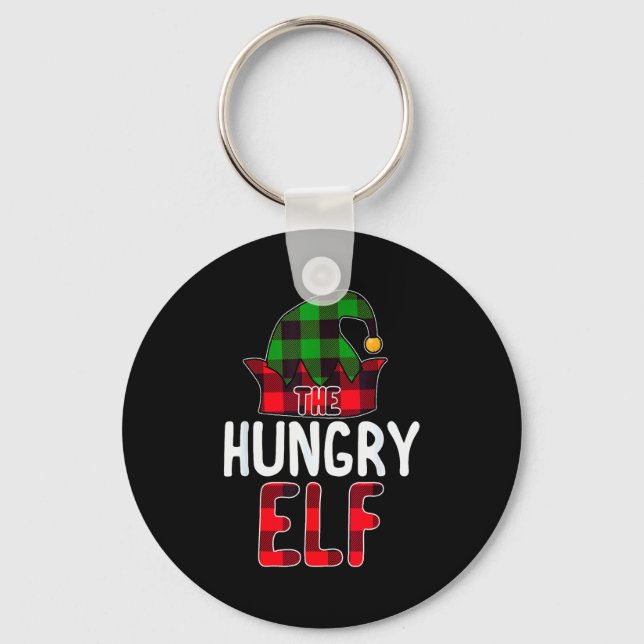 Hungry Elf Matching Family Group Christmas Party P Keychain (Front)
