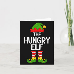 Hungry Elf Xmas Matching Family Elf Squad Christma Card