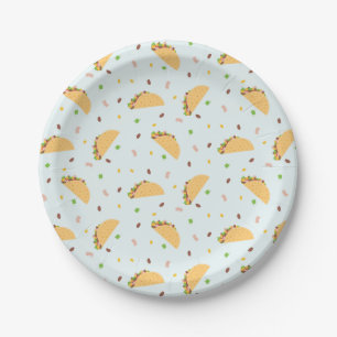 Hungry For Tacos Pattern Paper Plate