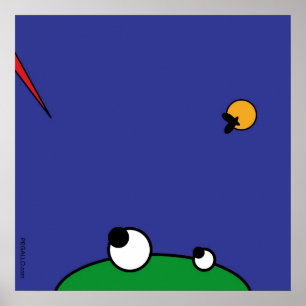 hungry frog - stork attack poster