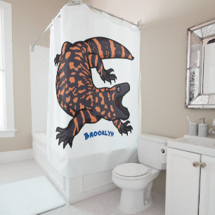 Hungry gila monster lizard cartoon illustration