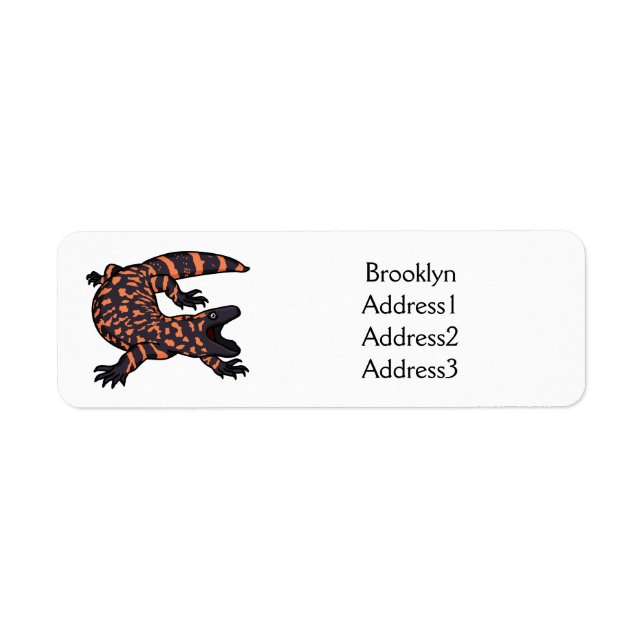 Hungry gila monster lizard cartoon illustration (Front)