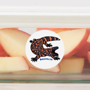 Hungry gila monster lizard cartoon illustration