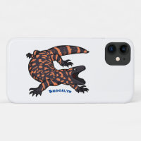 Hungry gila monster lizard cartoon illustration