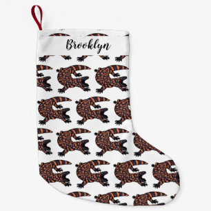 Hungry gila monster lizard cartoon illustration small christmas stocking