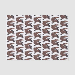 Hungry gila monster lizard cartoon illustration tissue paper