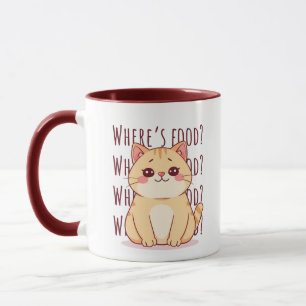 Hungry Ginger Cat  Mug