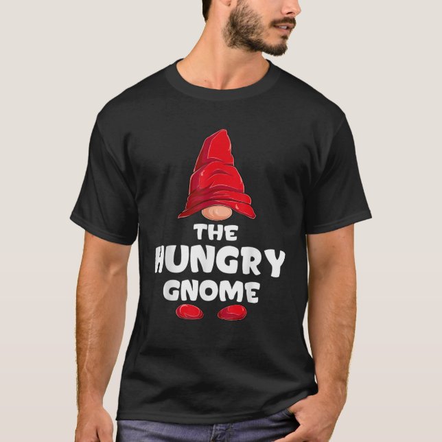 Hungry Gnome Matching Family Group Christmas Party T-Shirt (Front)