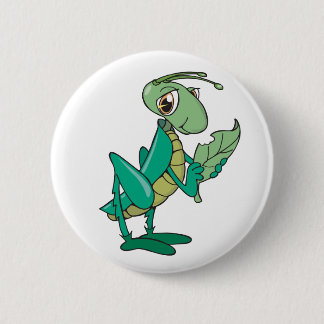 Hungry Grasshopper 2 Inch Round Button