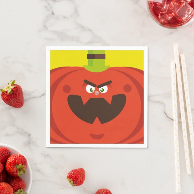 hungry halloween pumpkin napkin (Insitu)