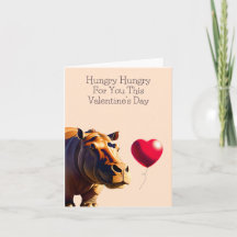 Hungry Hippo Valentine's Day Card - Funny and Cute