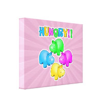 Hungry Hippopotamuses  Design Gallery Wrapped Canvas