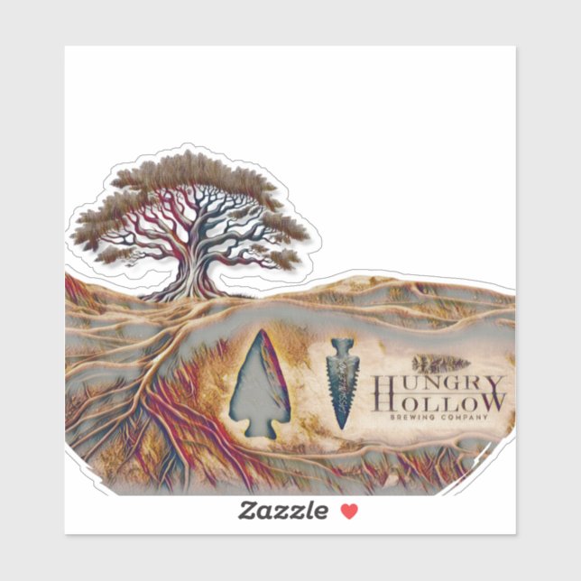 Hungry Hollow Brewing Kiss Cut Sticker (Feuille)